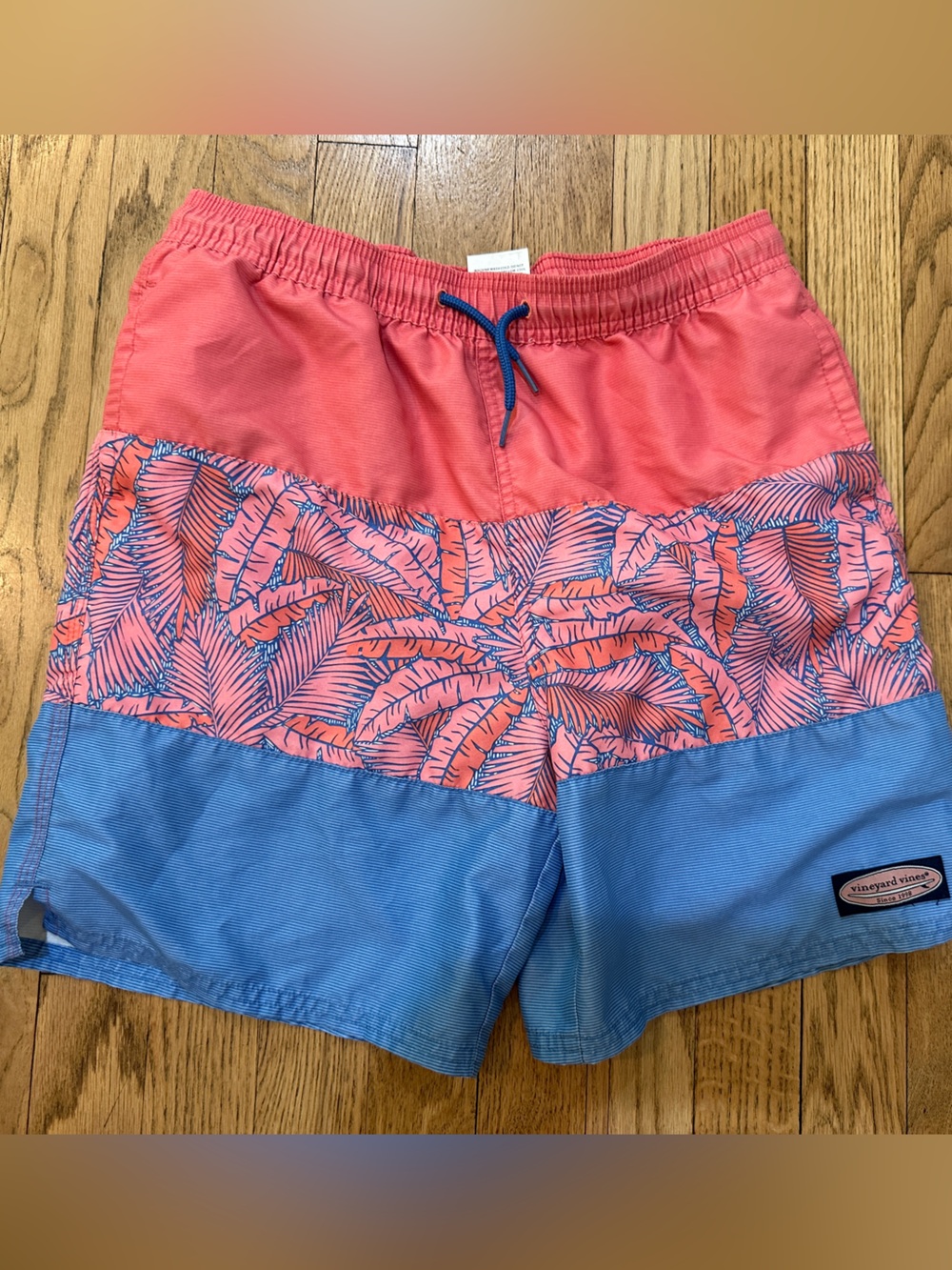 Vineyard Vines Boys L 16 Swim Trunks Palm Print Board Shorts